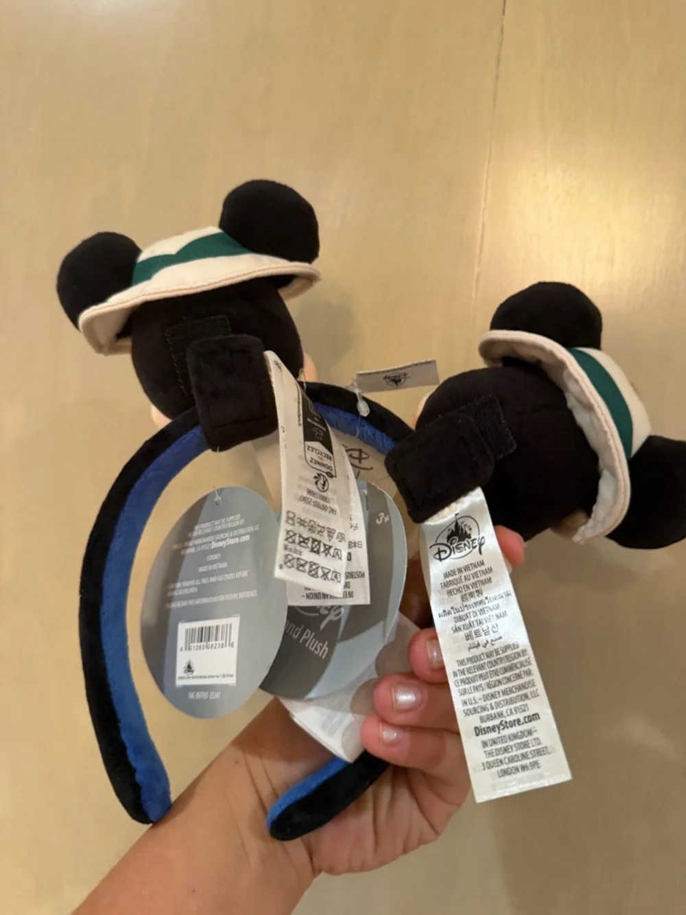 New safari Disney Mickey & Minnie Plush Headband 3 piece - Picture 2 of 4